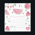 Bloc-note Message de capsule temporelle d'anniversaire de la<br><div class="desc">Kawaii et mignonne pastèque rose Fille 1er anniversaire Invitation de fête. Le design comprend des pastèques aquarelles, des drapeaux de vacances sur le thème de la pastèque, un coeur de pastèque, des graines de pastèque, "un dans un melon!" et une tranche de pastèque souriante d'aquarelle. Notre douce petite fille est...</div>