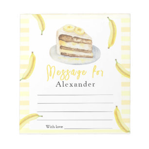 Bloc-note Message de capsule temporelle de gâteau à la banan