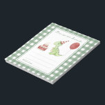 Bloc-note Message de capsule temporelle Dino anniversaire<br><div class="desc">Fête anniversaire de enfant de l'aquarelle. Aquarelle Dino en casquette d'anniversaire,  gâteau aux bougies,  ballon rouge. Arrière - plan de cage verte.</div>