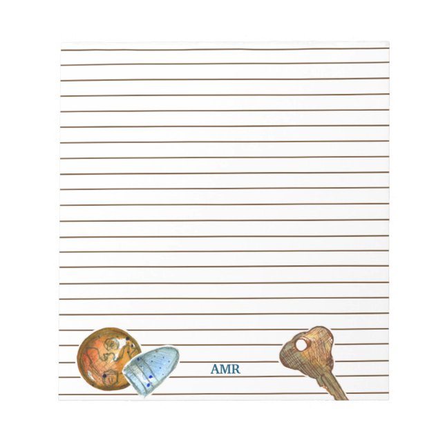 Bloc-note Métal Détection des trésors Touches Monogramme (Devant)