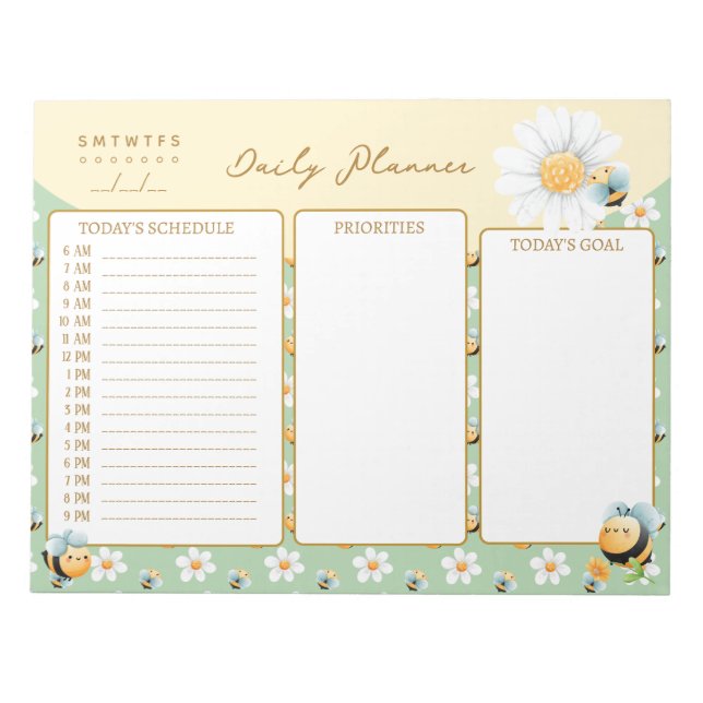 Bloc-note Mete Bumble Bees Planner Personnalisé (Devant)