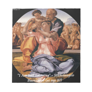 Bloc-note Michelangelo Art & Citation célèbre "Apprentissage