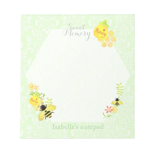 Bloc-note Miel Bee Green (Devant)