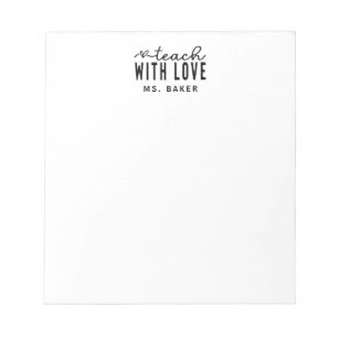 Bloc-note Mignon Enseigner Avec Amour Typographie Tendance C