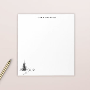 Bloc-note Mignon Souris d'Hiver Fantaisie Personnalisée
