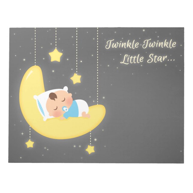 Bloc-note Mignon Twinkle Twinkle Little Star Bébé Garçon (Devant)