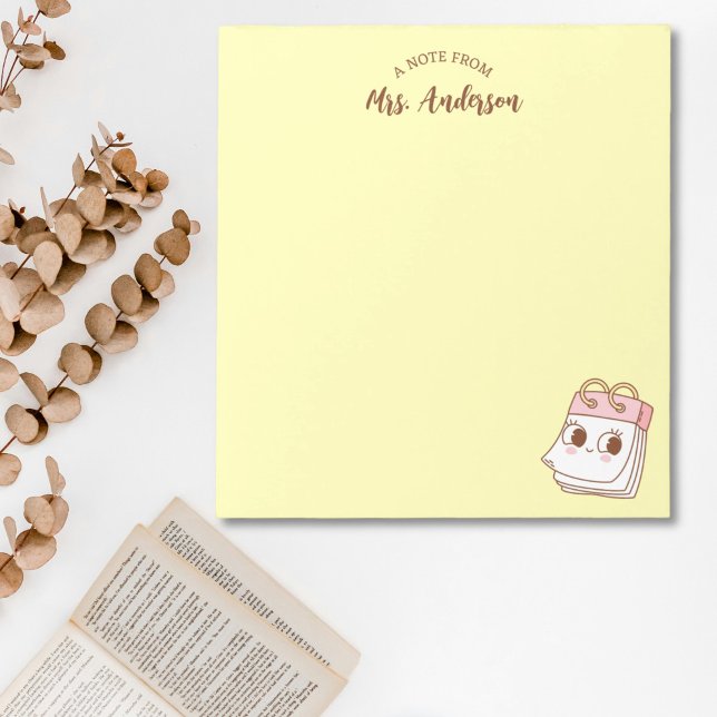 Bloc-note Mignonne Jeune Fille Retro Enseignant Retour À L'É (Créateur téléchargé)
