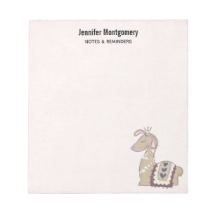 Bloc-note Mignonne Llama Princesse portant une couronne