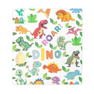 Bloc-note Mignonnes sortes de Dinosaures sans joint