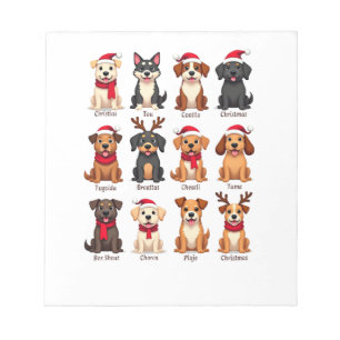 Bloc-note Mignons 12 chiens Xmas drôles amateurs de chiens N