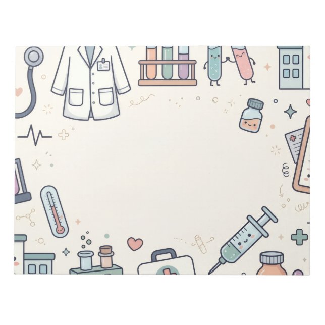 Bloc-note Mignons dessins médicaux Kawaii (Devant)