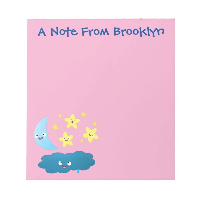 Bloc-note Mignons étoiles chantant, lune et bande dessinée d (Devant)