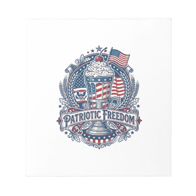 Bloc-note Milkshake Patriotique Americana (Devant)