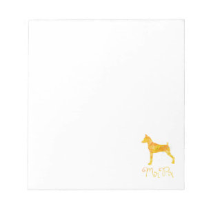 Bloc-note Miniature Pinscher Watercolor Design