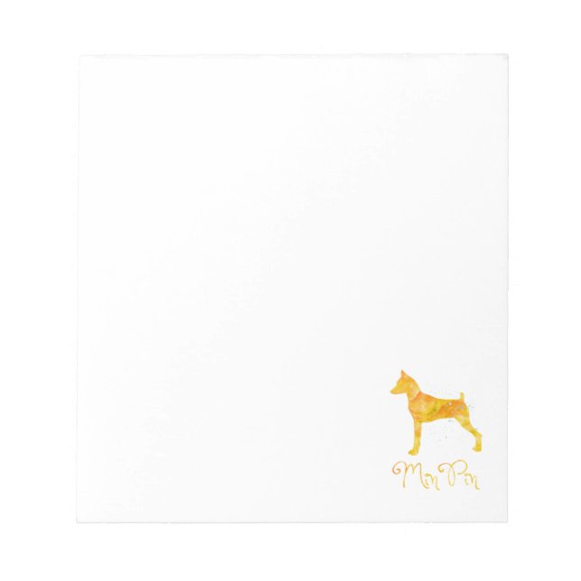 Bloc-note Miniature Pinscher Watercolor Design (Devant)