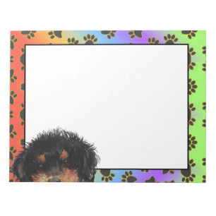 Bloc-note Miniature Poodle coloré chien motif de patte de ch
