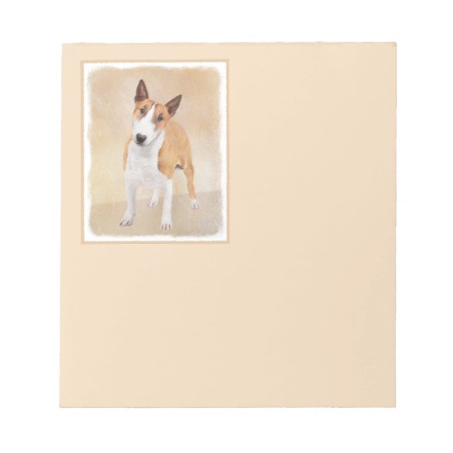 Bloc-note Miniature Taureau Terrier Peinture - Joli Original (Devant)