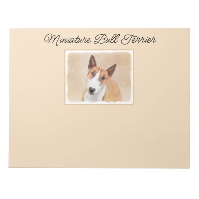 Bloc-note Miniature Taureau Terrier Peinture - Joli Original (Devant)