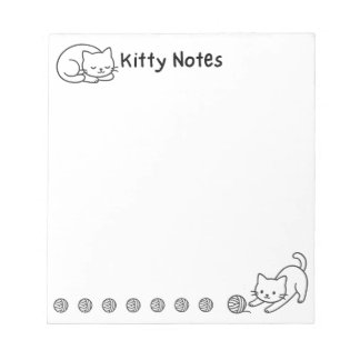 Bloc-note Minimal Cat Doodle Notepad 