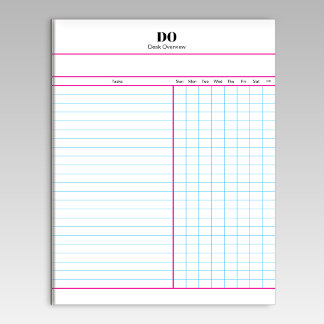 Bloc-note Minimal Monogram Initials Weekly Checklist Notepad