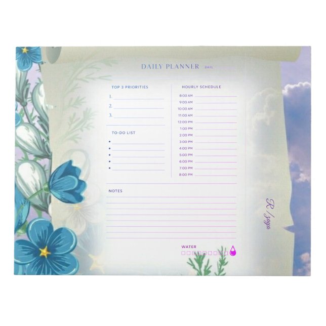 Bloc-note Minimal Pastel purple and blue Daily Planner (Devant)
