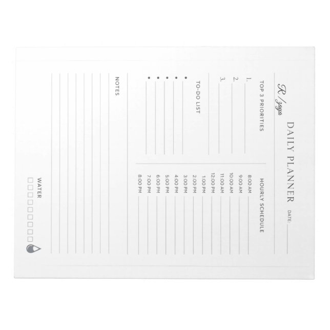 Bloc-note Minimal Pastel white and black Daily Planner (Devant)