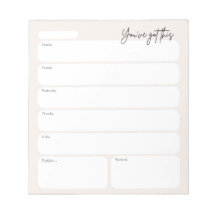 Minimal Weekly Planner Notepad