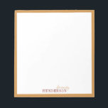 Bloc-note Minimalist autumn personalized stationery<br><div class="desc">Elegant modern minimalist typography name design in autumn gold and burgundy,  simple and stylish. great professional personalized stationery.
See all the matching pieces in collection</div>