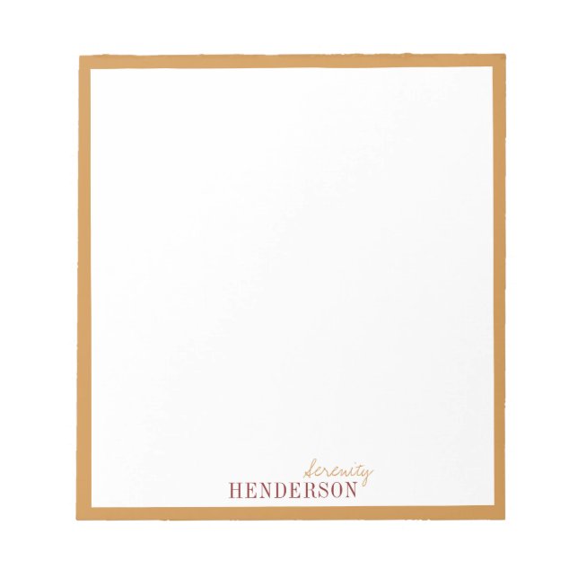 Bloc-note Minimalist autumn personalized stationery (Devant)