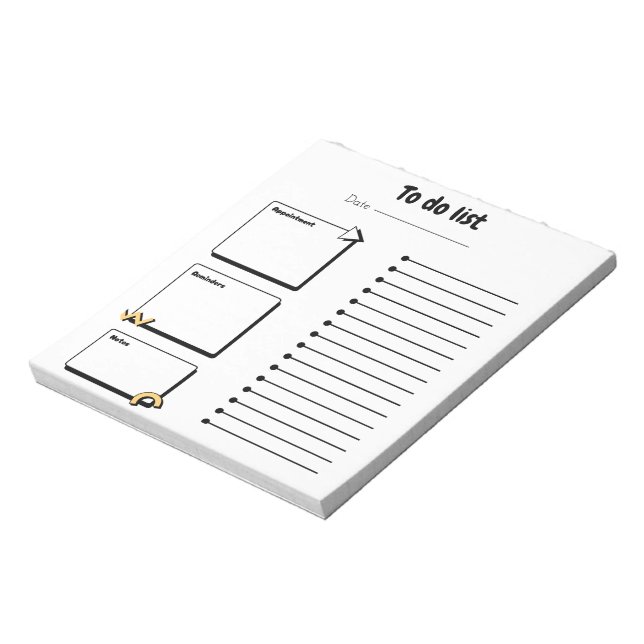 Bloc-note Minimalist Daily To-Do List Notepad | Productivity (Tourné)