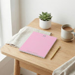 Bloc-note Minimalist Modern Monogram Personalized Pink Green<br><div class="desc">Personalized notepad with a professional simple minimalist modern aesthetic in pink and green.</div>