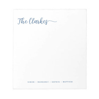 Bloc-note Minimalist Navy Blue Family Stationery 