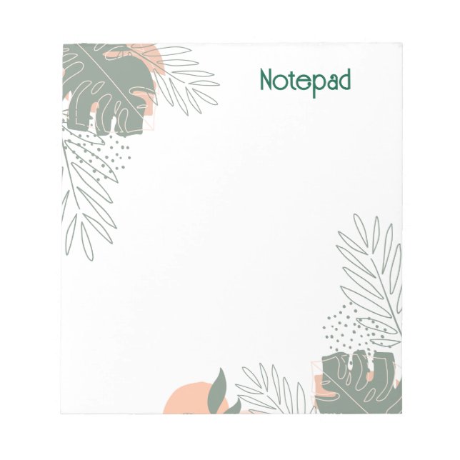 Bloc-note Minimalist plant paper notebook (Devant)