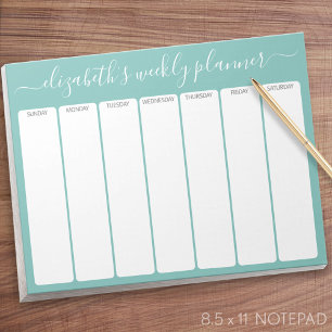 Bloc-note Minimaliste Basic Weekly Planner script moderne aq