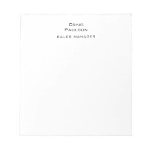 Bloc-note Minimaliste Classique Noir & Blanc