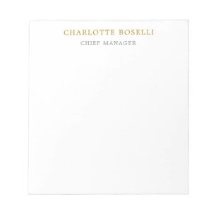 Bloc-note Minimaliste Classique Professionnel Couleur Or