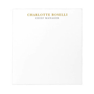Bloc-note Minimaliste Classique Professionnel Couleur Or