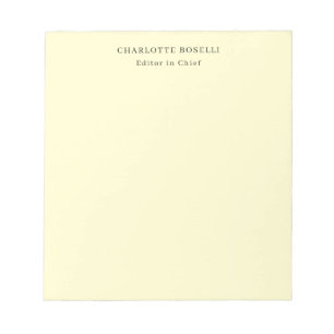 Bloc-note Minimaliste Classique Professionnel Crème Uni