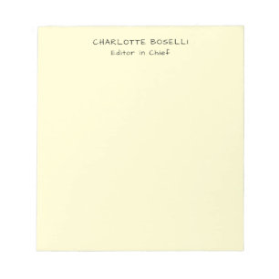 Bloc-note Minimaliste Classique Professionnel Crème Uni