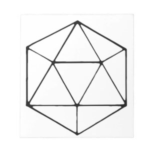 Bloc-note Minimaliste D20 Design Tabletop Gamer Geek