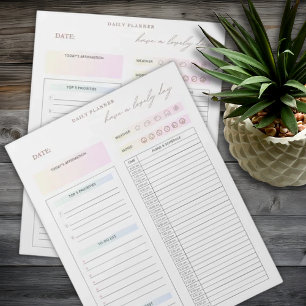 Bloc-note Minimaliste de la liste de planification quotidien