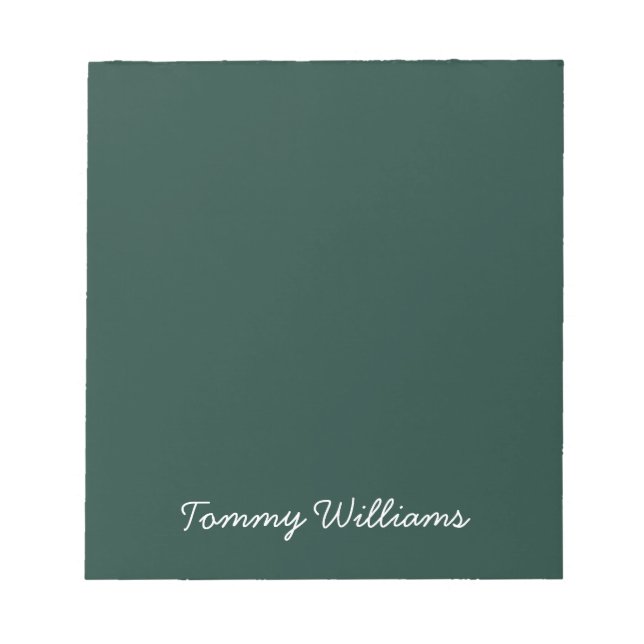 Bloc-note Minimaliste Emerald Green Professionnel Simple (Devant)