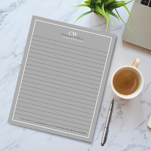 Bloc-note Minimaliste gris professionnel (Créateur téléchargé)