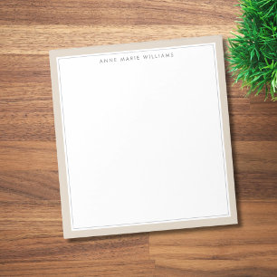 Bloc-note Minimaliste Marron Moka Deux Bordure Nom