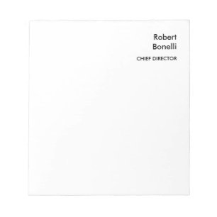 Bloc-note Minimaliste Moderne Blanc Uni
