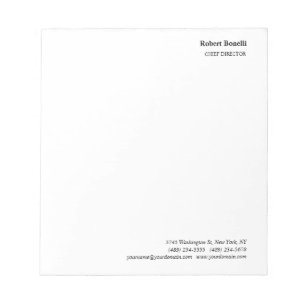Bloc-note Minimaliste Moderne Blanc Uni