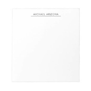 Bloc-note Minimaliste Moderne Noir & Blanc Uni