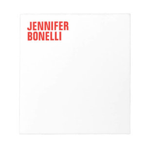 Bloc-note Minimaliste moderne professionnel audacieux rouge