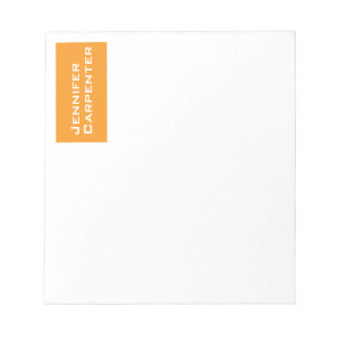 Bloc-note Minimaliste moderne professionnel orange blanc