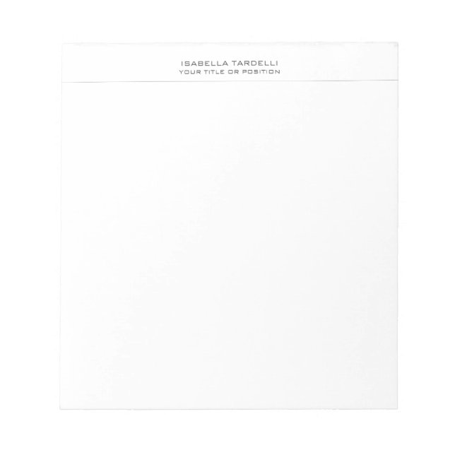 Bloc-note Minimaliste Moderne Professionnel Simple (Devant)